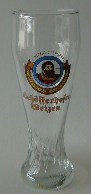 Vintage German Schofferhofer Weiss.  5l Beer Glass - Circa 1980 - Sanahed 1198