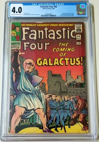Fantastic Four 48 Cgc 4.  0 | Marvel 1966 | 1st Silver Surfer & Galactus (cameo)