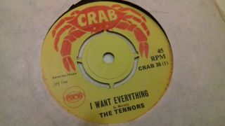 The Tennors - I Want Everything / Cherry.  Crab Records 1969.  Rare Reggae 7 "