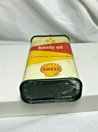 Antique SHELL Handy Oil 4 Oz Can - Vintage Household Oiler Tin Rare Design (A006) 5
