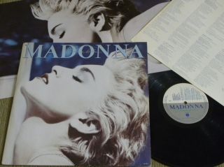 Madonna True Blue Lp Made In Brazil 1986 With Poster & Insert Without Barcode