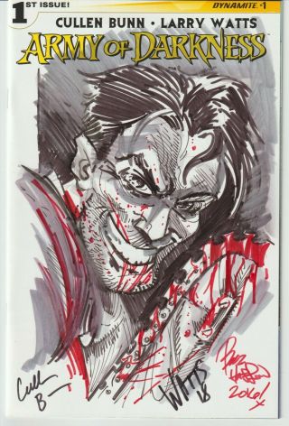 Army Of Darkness 1 - Sketch Variant - Ash Art By Hasson Signed Watts & Bunn