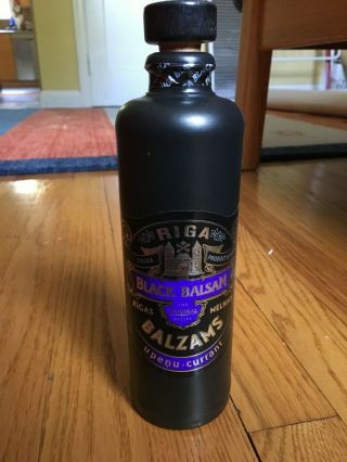 Riga Black Balsam Ceramic Handmade Bottle Made In Latvia 0.  35 L