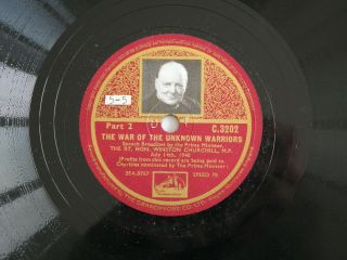 WINSTON CHURCHILL SET OF 11 HMV 78 rpm RARE RECORDS FROM THE 1940 ' s IN ALBUM 6