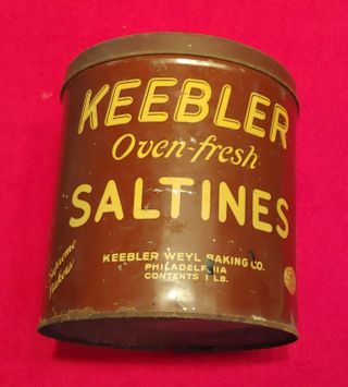 Vintage Keebler Saltines Cracker Tin,  Keebler Weyl Baking Co.  Philadelphia