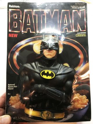 Batman Cereal Full Box With First Bank Offering On Pack - 1989