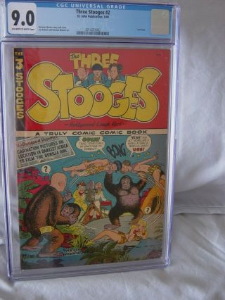 3 Three Stooges 1949 Jubilee Comic 2 W/ Curly Graded 9.  0 Moe Howard Estate