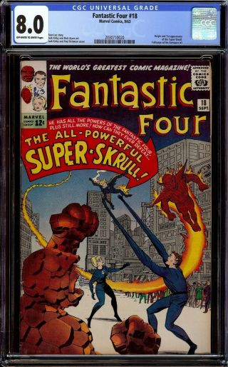 Fantastic Four 18.  Cgc 8.  0 Vf.  First Appearance Of - Skrull