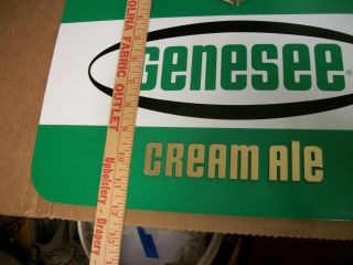 Green Plastic Genesee Cream Ale Sign - Has Hanger on Back 16 