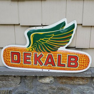 Large Vintage Dekalb Seed Sign Metal Vintage Corn Farmhouse 28 "