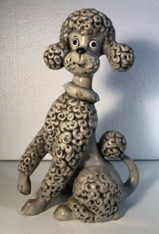 Atlantic Mold Poodle Ceramic Grat Statue Figurine Signed Se 10 1/2” B12