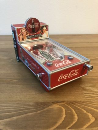 1998 Coca - Cola Mini Pinball Machine Coin Bank -