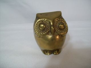 Vintage Interpur All Brass Owl Figurine Made In Korea