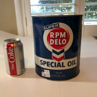 Vintage Rpm Delo Special Oil 1 Gallon Can (empty) Petroliana Man Cave