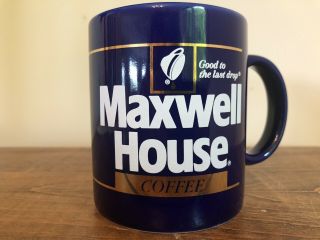 Vintage Maxwell House Coffee Mug,  Great Deep Blue Color.  Coffee Mug