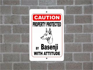Property Protected By Basenji Dog Breed With Attitude Metal Sign B