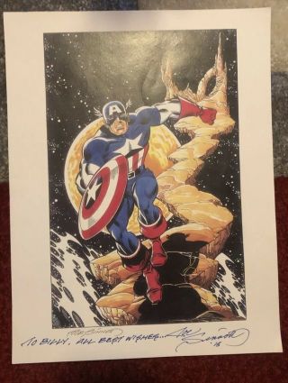 Captain America Drawing Signed By Artist Joe Sinnott
