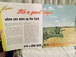 John Deere No.  55 Self - Propelled Combine 1940s to Early 1950s Paperback Brochure 2