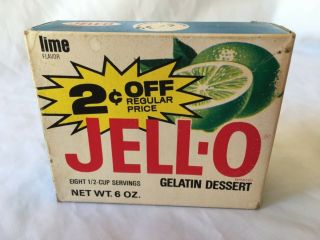 Vintage 1960s Jell - O Lime 6oz Gelatin Movie Prop No Upc