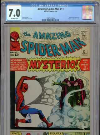 1964 Marvel The Spider - Man 13 1st Appearance Mysterio Cgc 7.  0 Ow Box5