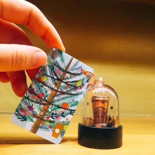 Starbucks 2017 China Mini Christmas Tree Msr Card With Seal Crystal Ball