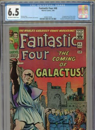 1966 Marvel Fantastic Four 48 1st Appearance Silver Surfer Cgc 6.  5 Ow - W Box4