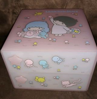 Sanrio Little Twin Stars Drawer Chest Trinket Box Kiki Laila Vintage 1976 Neat