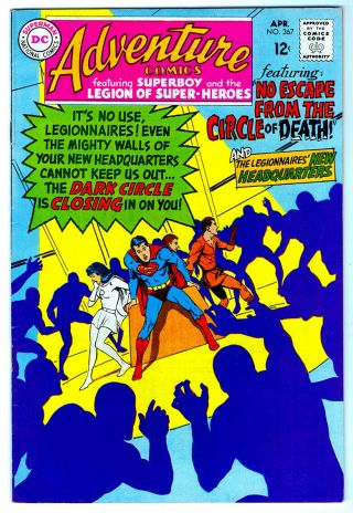 Adventure Comics 367 In Vf A 1965 Silver Age Dc Comic Superboy & Legion Lsh