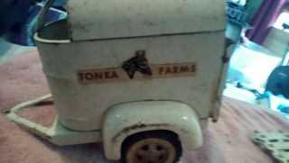Vintage Tonka Farms Horse Trailer,  Well Loved,  But Great Shape Overall,  9 " X 7 "