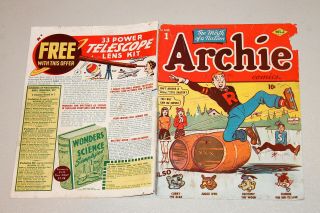 Archie Comics 1 (Missing CF) Classic First Issue Golden Age MLJ 1942 GD 5