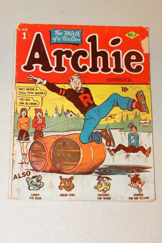 Archie Comics 1 (Missing CF) Classic First Issue Golden Age MLJ 1942 GD 9