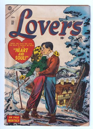 Lovers 57 (1954 Atlas) Maneely Art; Pre - Code; Rare Only Ebay; One Cgc; Vg 4.  0