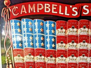 Collectible Campbell ' s Soup 9 x 13 Porcelain Enamel Metal Sign Ande Rooney 1994 2
