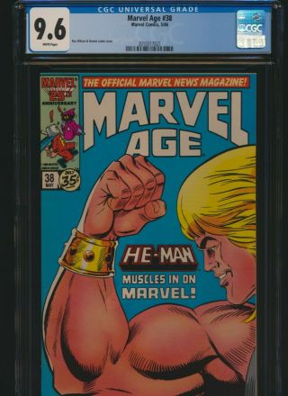 Marvel Age 38 Marvel 1986 Cgc 9.  6 White Pgs He Man Motu S/h