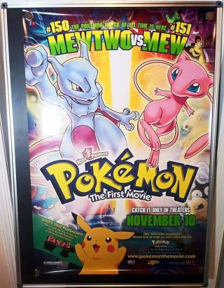 Pokemon The First Movie Mewtwo Strikes Back D/s Rolled 27x40 1998