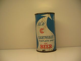 Promotional Lightweight Tinplate End Flat Top Beer Can,  Continental Can Co.