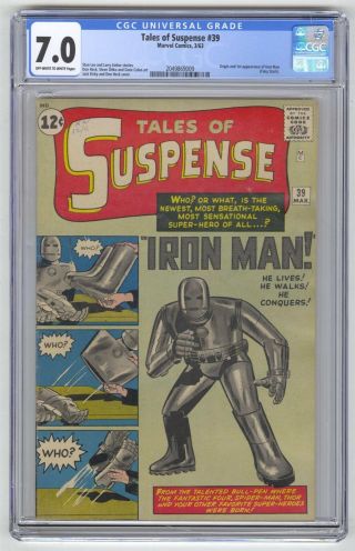 Tales Of Suspense 39 Cgc 7.  0 Marvel Comic Mega Key 1st Iron Man