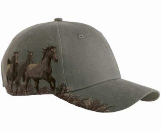 Dri Duck Mustangs Horses Western Baseball Hat Cap Earth Color