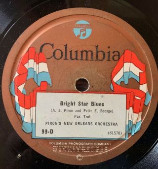 1924 Columbia Jazz 78rpm Record,  Piron 