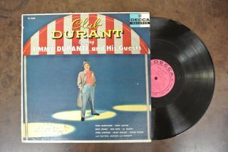 Signed Jimmy Durante - Club Durant Lp Decca Dl 9049 Mono Promo Vinyl Autograph