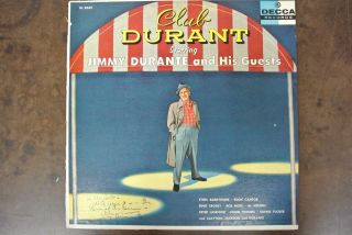 SIGNED Jimmy Durante - Club Durant LP Decca DL 9049 mono promo vinyl autograph 4