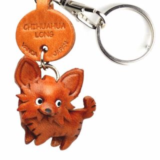 Chihuahua Long Handmade 3d Leather Dog Keychain Vanca Made In Japan 56717