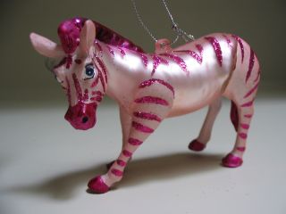 Zebra Holiday Ornament - Pink Zoo Animal African Safari - Wild Party Animal