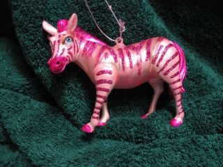 Zebra Holiday Ornament - Pink Zoo Animal African Safari - Wild Party Animal 2