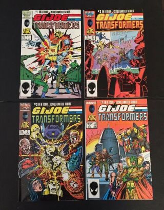 1987 G.  I.  Joe And The Transformers Marvel Comics 1 - 4 Limited Series Marvel 25th