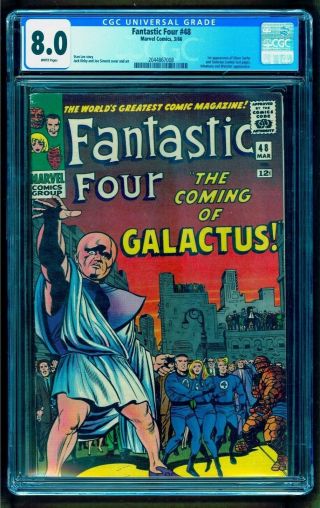 Fantastic Four 48 Cgc 8.  0 White Pgs 1st Silver Surfer Galactus See Our 49 50