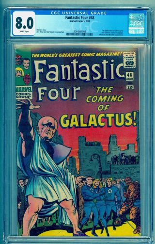 FANTASTIC FOUR 48 CGC 8.  0 WHITE PGS 1st SILVER SURFER GALACTUS SEE OUR 49 50 2