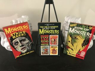 Famous Monsters Of Filmland Paperback Books 1 2 3 – 1st Printing 1964 - 1965