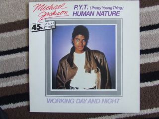 Michael Jackson P.  Y.  T Pretty Young Thing 12 " Single French Diff Pic Sleeve