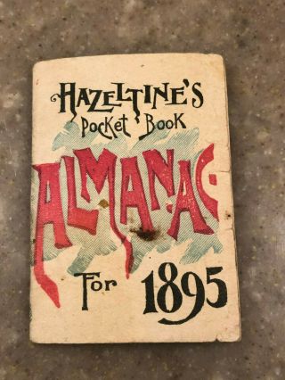 Vintage 1895 Hazeltine’s Pocket Book Almanac 2